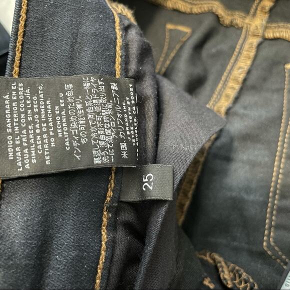 J Brand Midrise rail Atlantis skinny jeans dark blue denim size 25 - Picture 6 of 11